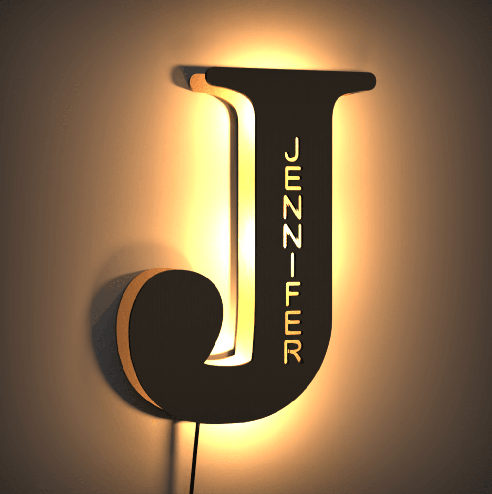 Kreatives holzernes Name-Nachtlicht-Buchstabenlampe-Valentinsgeschenk