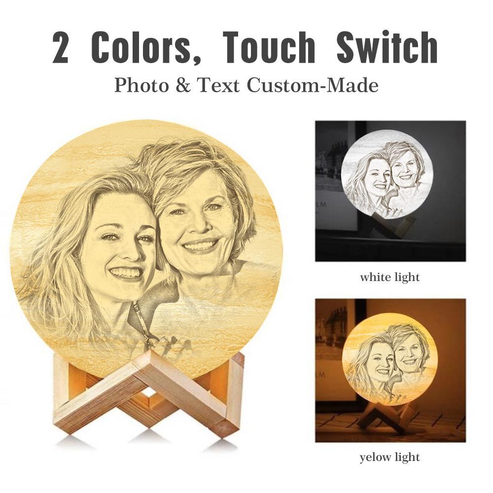 Personalisierte 3D Druck Foto&Gravierte Jupiter Lampe - Für MAMA - 2 Farben Berühren(10cm-20cm)