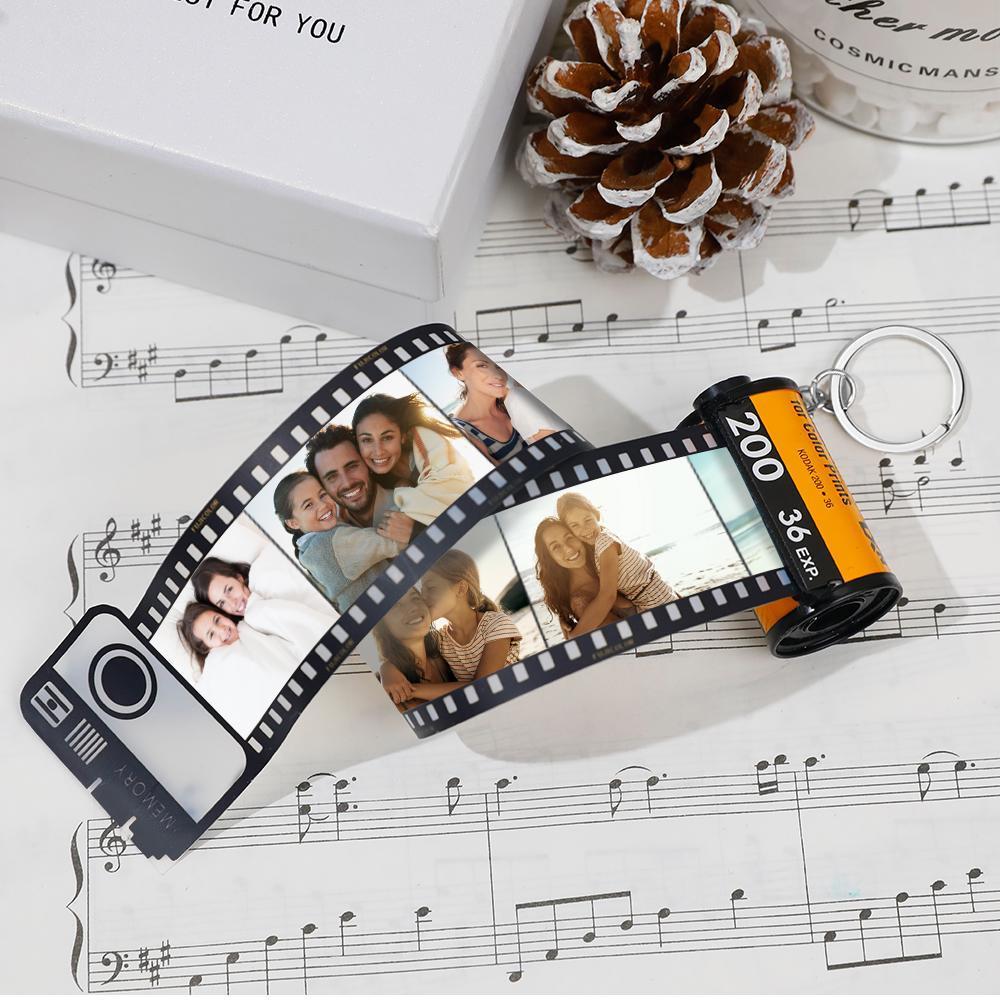Geschenk für Papa Personalisierte Bunte Kamera Filmrolle Schlüsselanhänger Vatertagsgeschenk