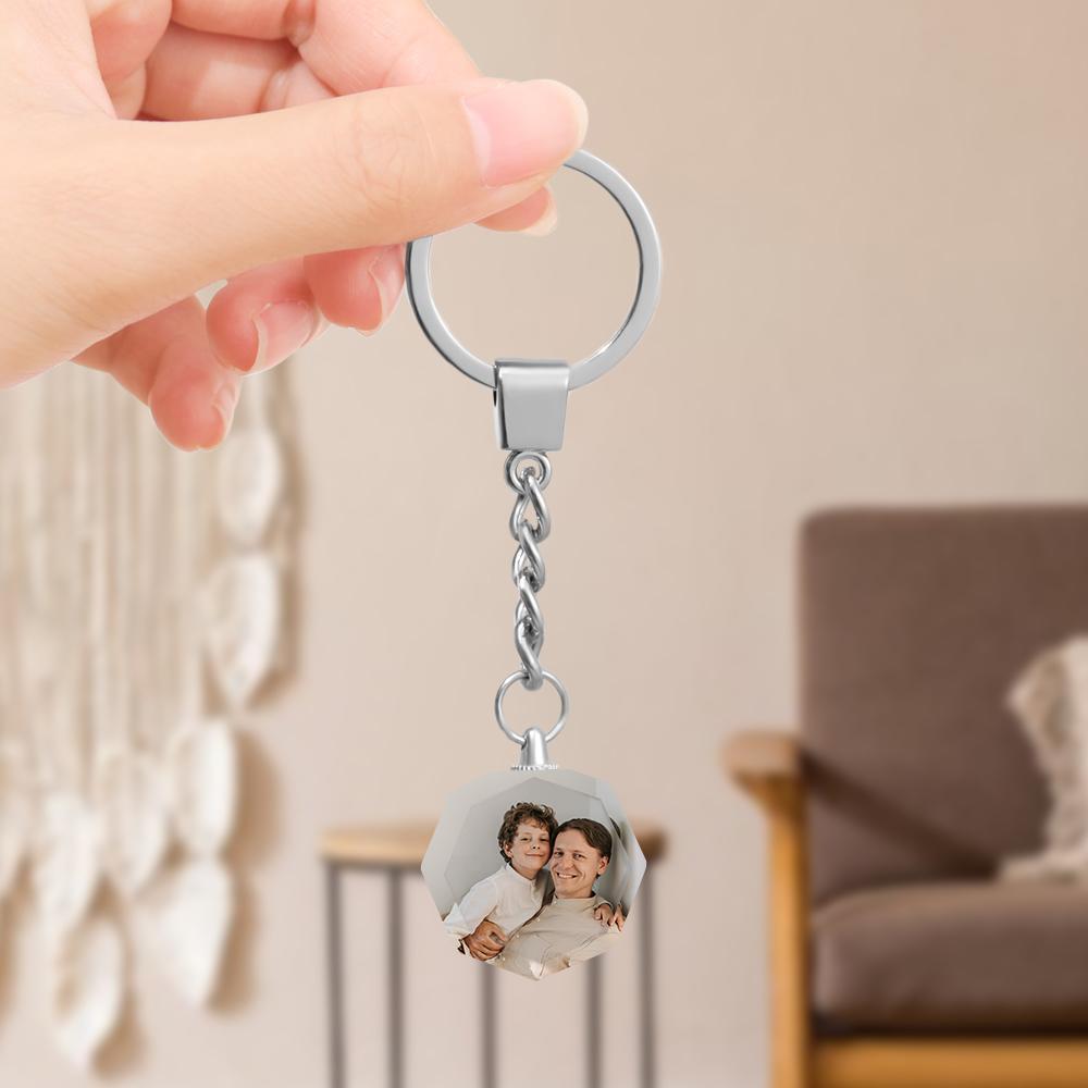 Idee für ein Vatertagsgeschenk Personalisierte Kristall Foto Schlüsselbund - Siebeneck