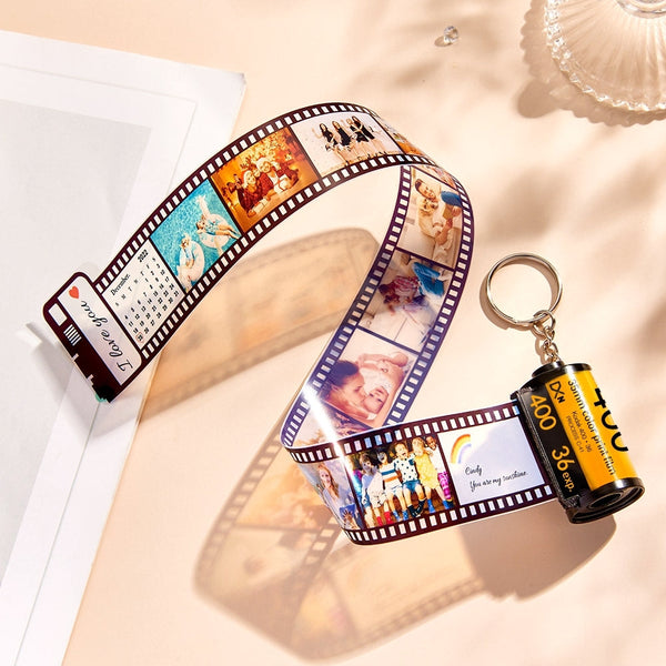 Benutzerdefinierte Kamerarolle Schlüsselanhänger Personalisierte Film Schlüsselanhänger Geschenke Für Liebhaber - fotomondlampe