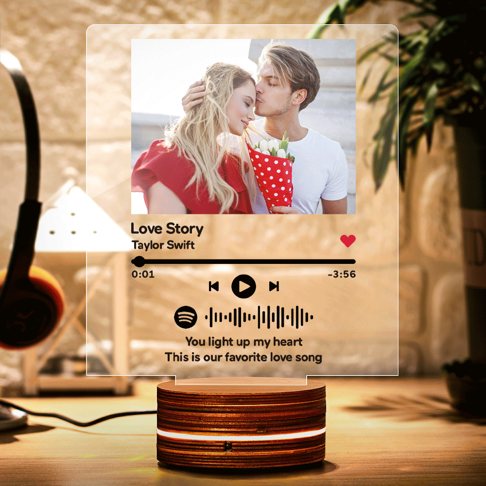 Benutzerdefiniertes Foto Spotify Code Nachtlicht Musikplakette Nachtlicht Romantisches Geschenk