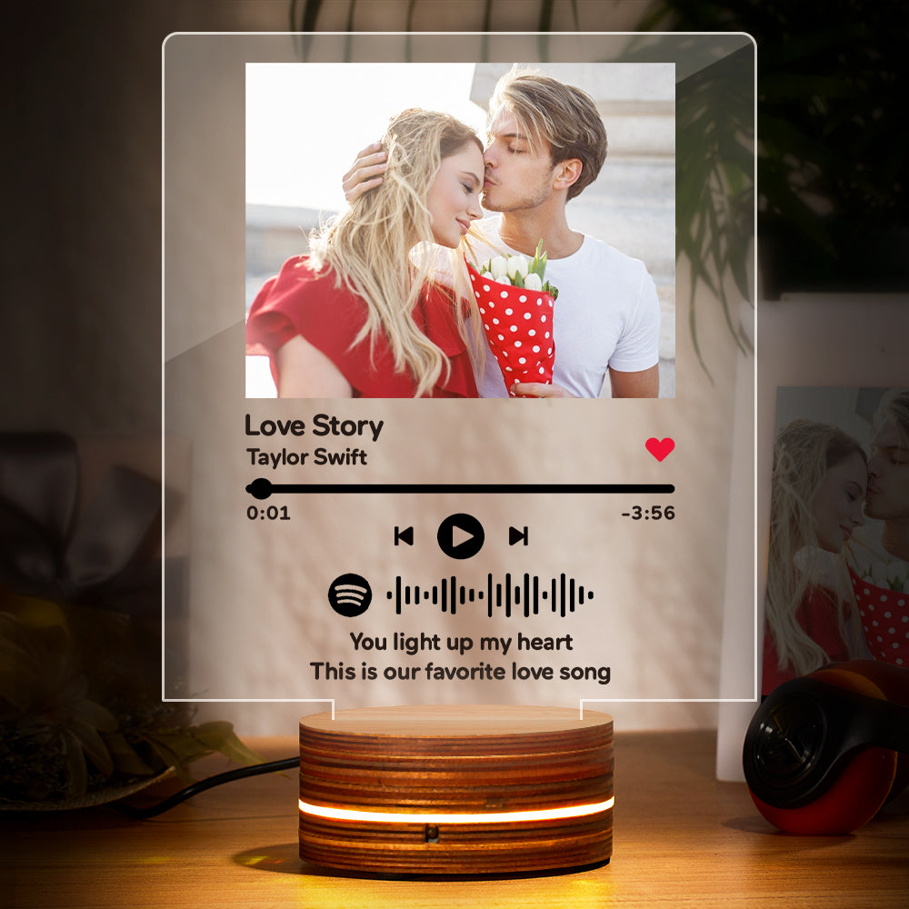 Benutzerdefiniertes Foto Spotify Code Nachtlicht Musikplakette Nachtlicht Romantisches Geschenk