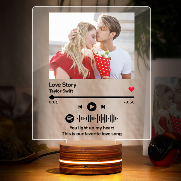 Benutzerdefiniertes Foto Spotify Code Nachtlicht Musikplakette Nachtlicht Romantisches Geschenk - fotomondlampe