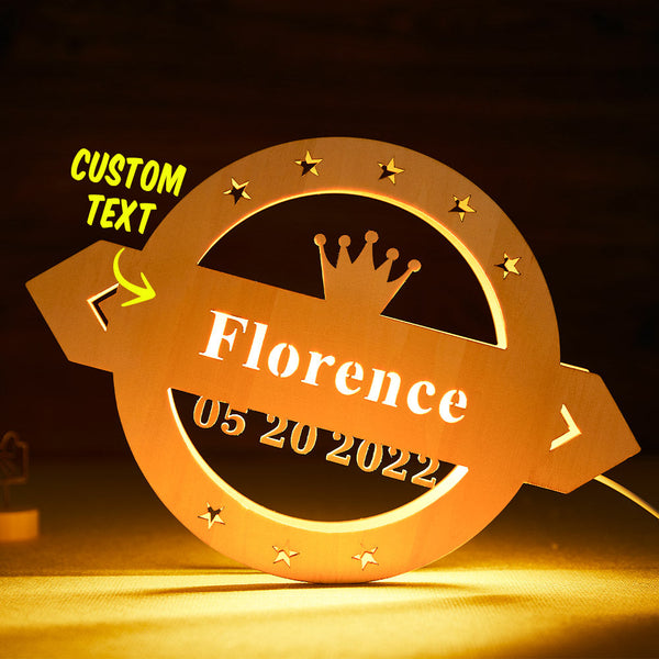 Custom Text Crown Lamp Personalisiertes Brief-nachtlicht Für Ihn - fotomondlampe