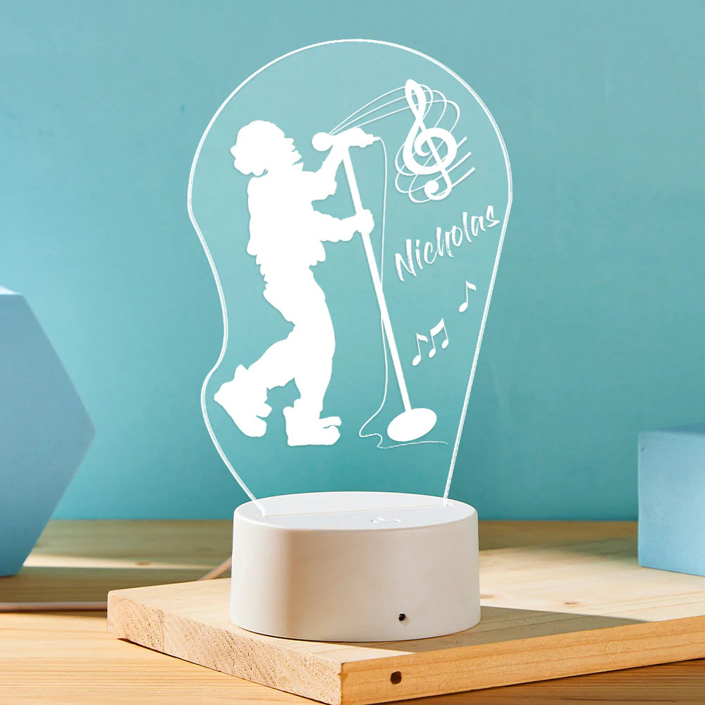 Benutzerdefinierte Gravierte Led-nachtlicht Acryl Leuchten Sänger Lampe Geschenk Für Sie