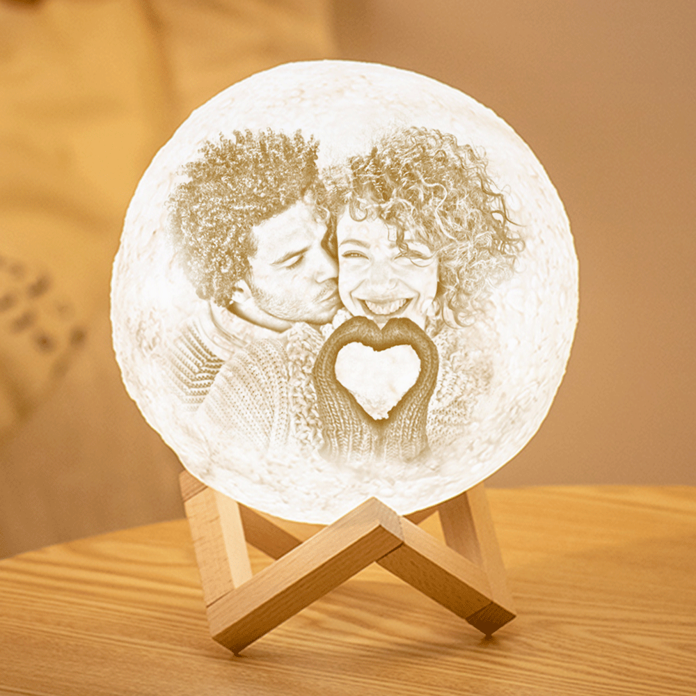 Vatertagsgeschenk Personalisierte 3D Druck Foto Gravierte Mondlampe Geschenk für Papa